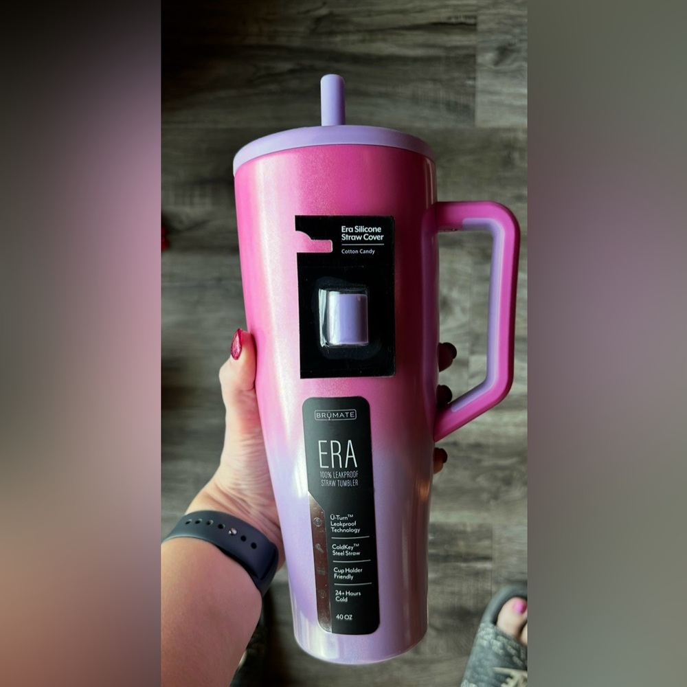 NWT BrüMate 40 oz ERA Cotton Candy Tumbler with Matching Straw Cover